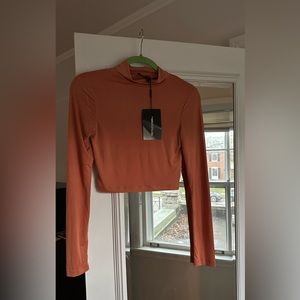 Long Sleeve Orange Crop Top